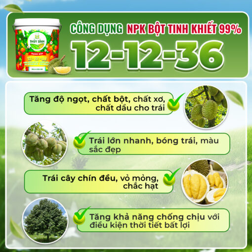 NPK BỘT TINH KHIẾT 99% 12 - 12 - 36 - Hình ảnh 4