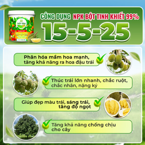 Công dụng bột npk 15 5 25