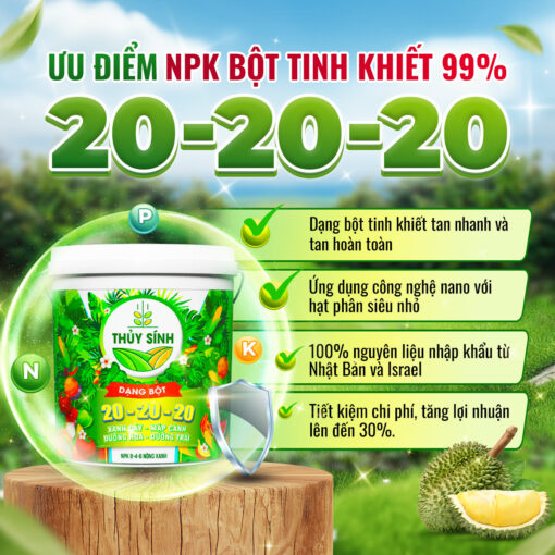 Ưu điểm phân xô bột NPK 20-20-20