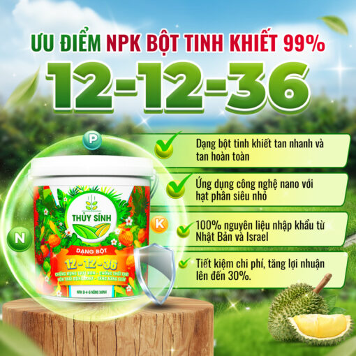 Ưu điểm npk tinh khiết 12-12-36